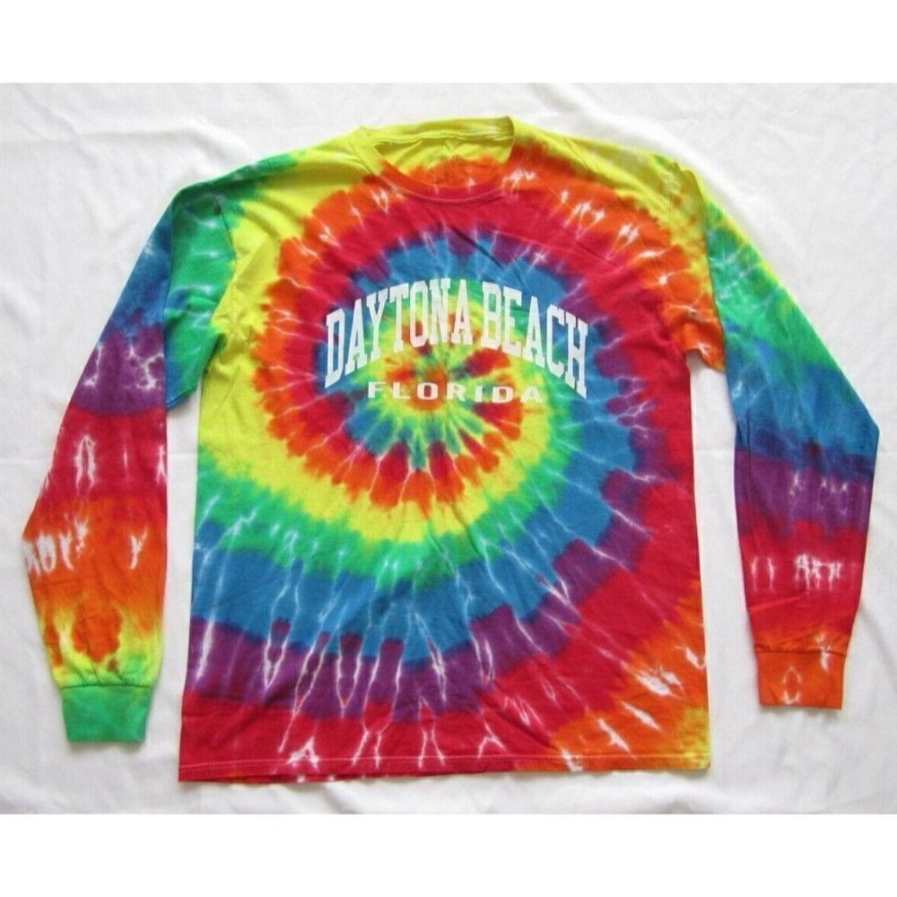 Men's Dyenomite Cotton Rainbow Color Dye Cotton‎ Long Sleeve Shirt Sz L (MT111)